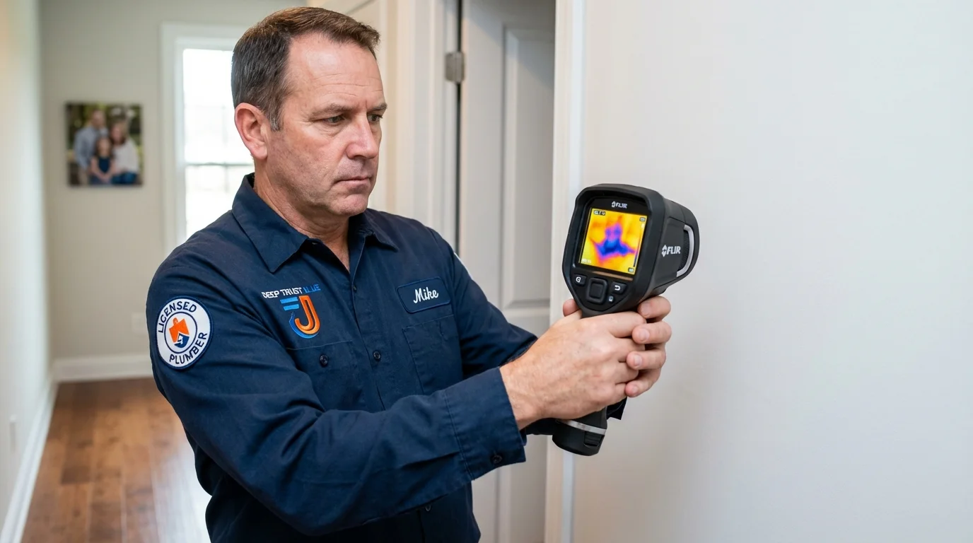 Thermal imaging leak detection by Johns Plumbing LLC in Calverton